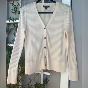 Banana Republic Washable Merino Ribbed Cardigan Sweater, Size M